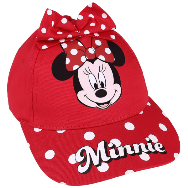 Minnie Mouse Flicka Keps med Skärm, Röd Keps med rosett 54 cm
