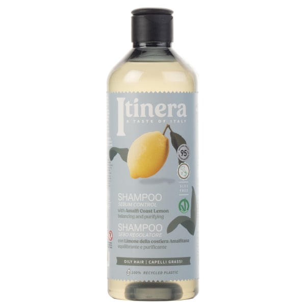 ITINERA Daily Sebum Control Shampoo med Amalfikustens citron, 95% naturliga ingredienser, 370 ml x5 5