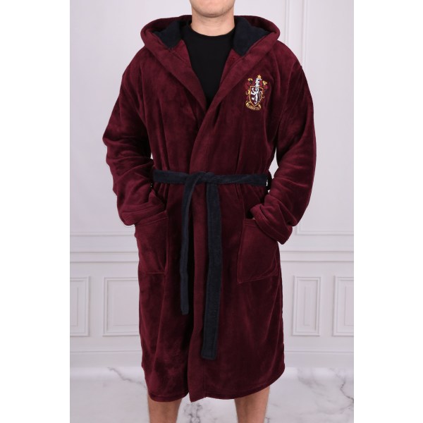 Herrarnas vinröd Hogwarts HARRY POTTER morgonrock XL