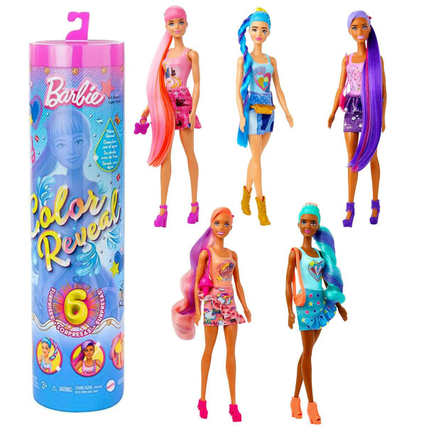 Barbie Color Reveal - Docka i Total Denim-serien, Överraskning