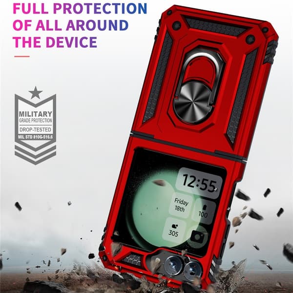 Samsung Z Flip7 FE Armor Metallringfodral - Röd Röd