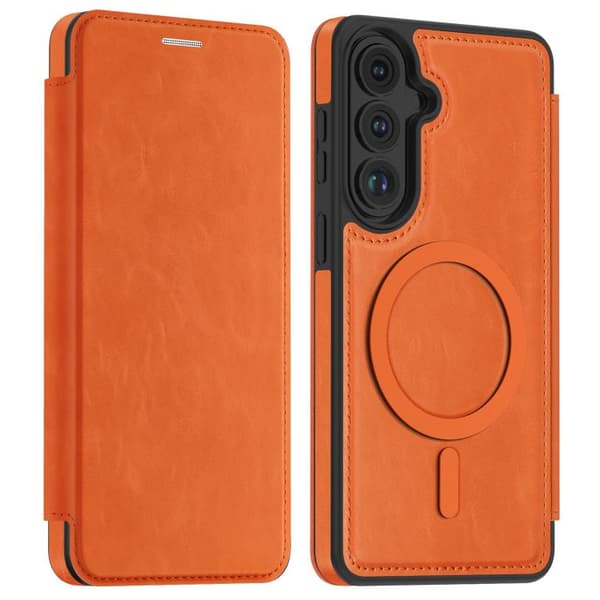 Samsung Galaxy S26+ / S26 Plus 5G Läderfodral med MagSafe Orange