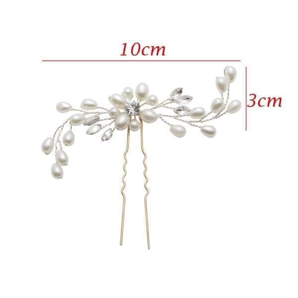 Elegant Bröllopshårnål med Pärlor / Blomma Vit