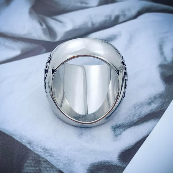 Herr Vargring Rostfritt Stål Ring Viking Ring Mode Jägare Varg Huvud Ring Herrpresent