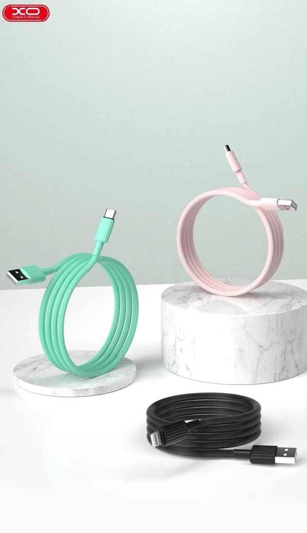 2-PACK Snabbladdande USB-C 2.4A-kabel för Samsung, Android - 1m Flerfärgad