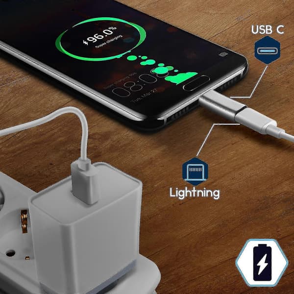 Lightning-adapter hona Usb C för laddning och synkronisering - Silver