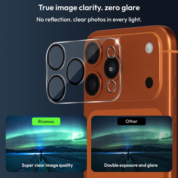 1-pack iPhone 17 Pro Max Kameralinsskydd - 9H Härdat Glas - Ultrahög Kvalitet 3D