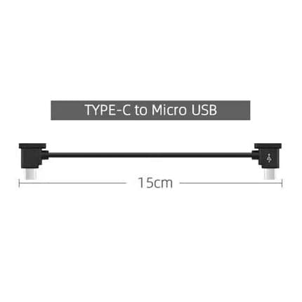 USB-C till Micro-USB-kabel för DJI Mavic - 15cm Svart