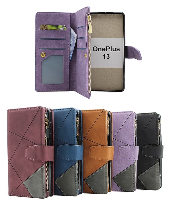 XL OnePlus 13 Deluxe Plånboksfodral (Svart)
