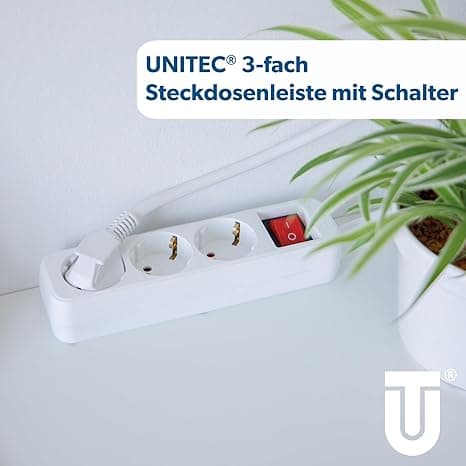 3-vägs med belyst på/av-knapp, ökat kontaktskydd, skyddsklass IP20, vit