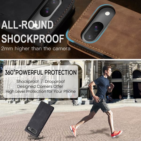 CaseMe Slim Plånboksfodral Google Pixel 10 Pro Svart