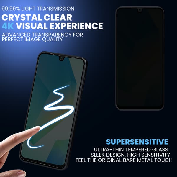 2-pack Samsung A16 Sekretess Skärmskydd - Härdat Glas 9H - Superkvalitet 3D