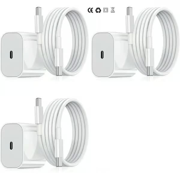 3-pack - iPhone-laddare - Snabbladdare - Adapter + 2m kabel 20W USB-C Vit 3-pack iPhone 3-Pack CJY 3-Pack USB-C
