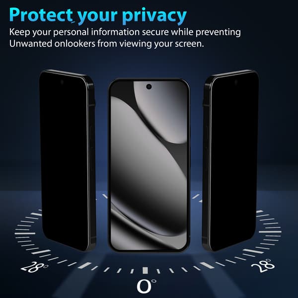 2-pack Google Pixel 10 Pro XL Sekretess Skärmskydd - Härdat Glas 9H - Superkvalitet 3D