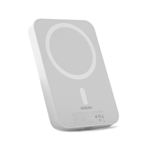 Dudao 5000mAh 20W Power Bank, stöder USB, USB-C och MagSafe-gränssnitt - Vit
