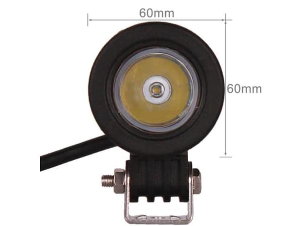 LED 10W mini spot 3D-linse 12-24V arbejdslys, ATV osv. Sort