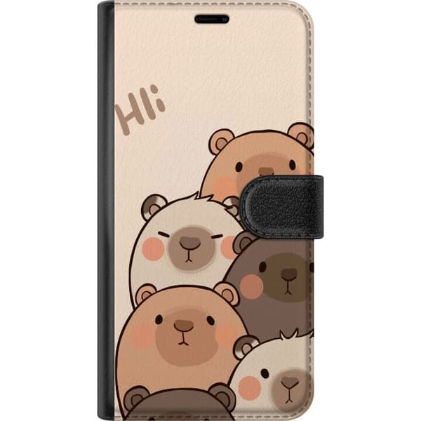 Kompatibelt plånboksfodral till Samsung Galaxy S25 FE (björndesign)