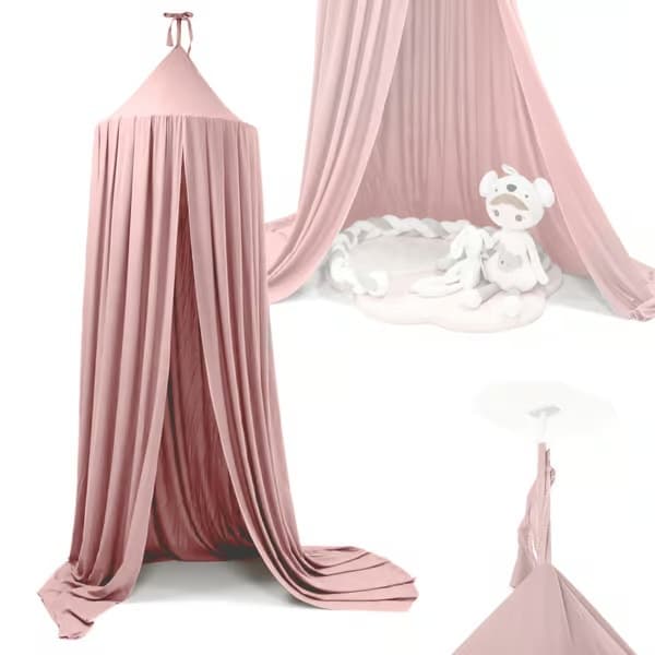 Tipi-telt draperi lys rosa polyester 70 cm med monteringssett Lys rosa