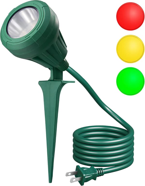 120V utomhusspotlight, 500 lumen landskapsbelysning, 3 reservlinser