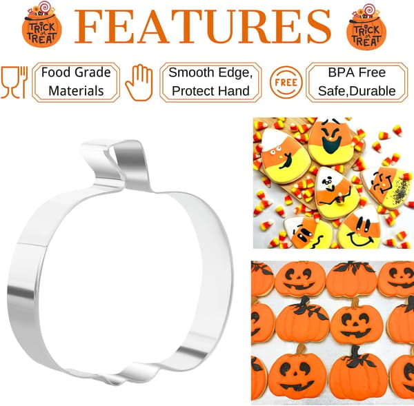 Stor 4-tums Halloween kakform, 3-delat set i rostfritt stål