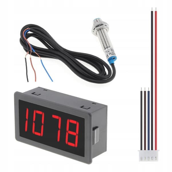 Digital hastighetssensor CF5135C-Z – LED-display | Hall-sensor | 10-9999 RPM | för axlar och fläktar
