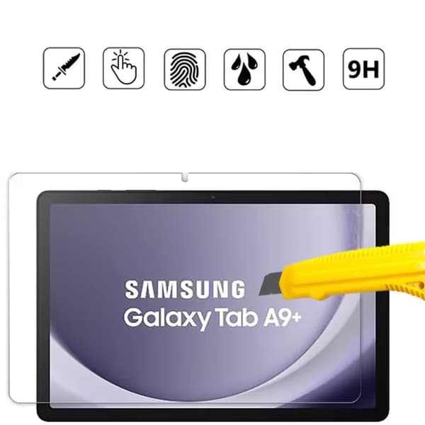 Samsung Galaxy Tab A9+ Plus skärmskydd härdat glas 9H transparent