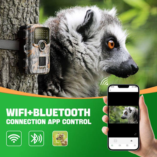 Coolifepro PH830W WIFI Bluetooth Jaktkamera 48MP 1440P 120° Vinkel Night Vision 25m 940nm 0.1s Capture IP66 Vattentät