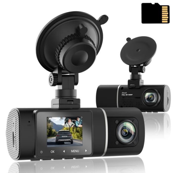 Abask J05 Bilkamera 1080P+1080P DashCam 310° vinkel G-sensor HDR Infraröd Night Vision Parkeringsövervakning