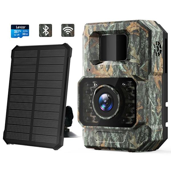 Coolifepro PH960W Jaktkamera WIFI Bluetooth 60MP 1080P 850nm LED Med Solpanel 2000mah & 32Go Kort