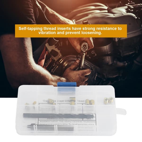 [13]12pcs M4x0.7 Thread Repair Kit Self-Tapping Thread Insert Thread Drill Bit Installation Tool