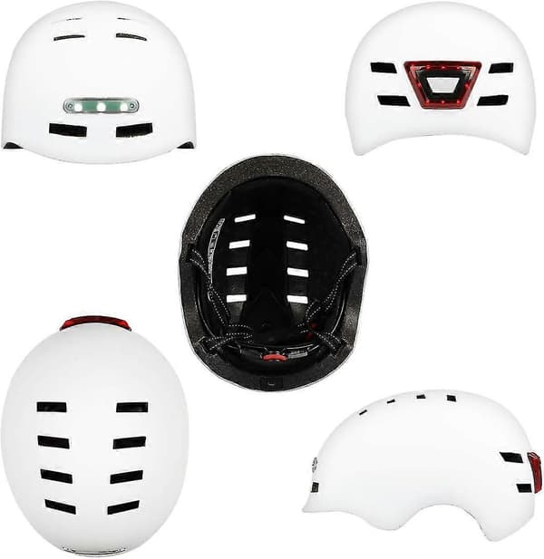 Cykelhjelm med LED-lys white M