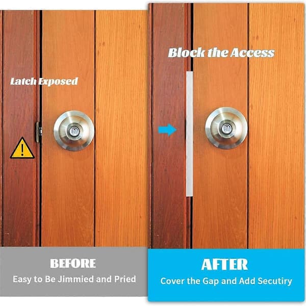 2-pack Door Lock Reinforcer Plate Outward Angled Lock Guard Door Lock Protector Latch Shield L-shaped Security 11 Inch Silver