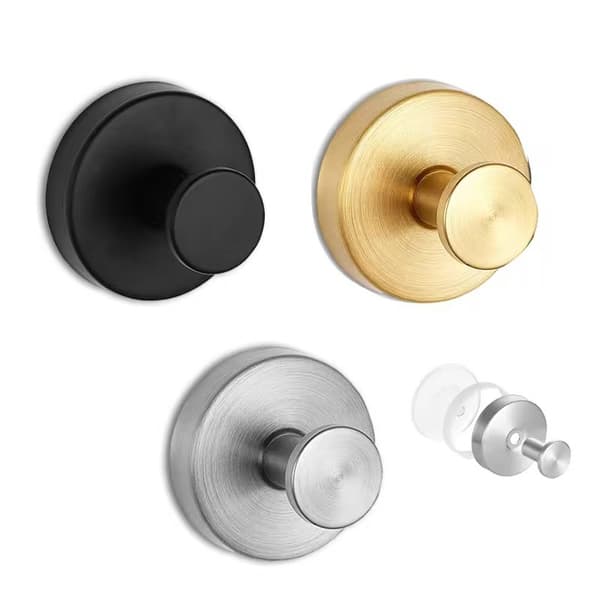 【13】Vacuum Suction Cup, 2 Suction Cup Hooks for Wall, Stainless Steel Bathroom Suction Cup, Waterproof, Removable, Reusable (Silver) silver