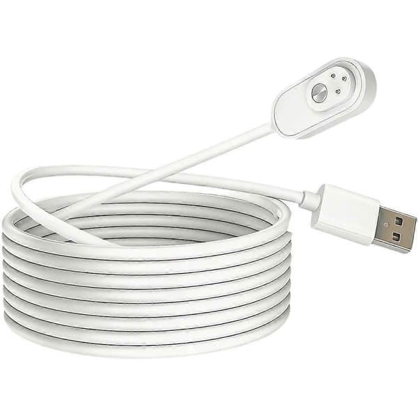 Magnetisk ladekabel for Arlo Pro 3/4, Arlo Pro 5S 2k, Arlo Ultra, Arlo Ultra 2 sikkerhetskamera, 5m US-plugg White