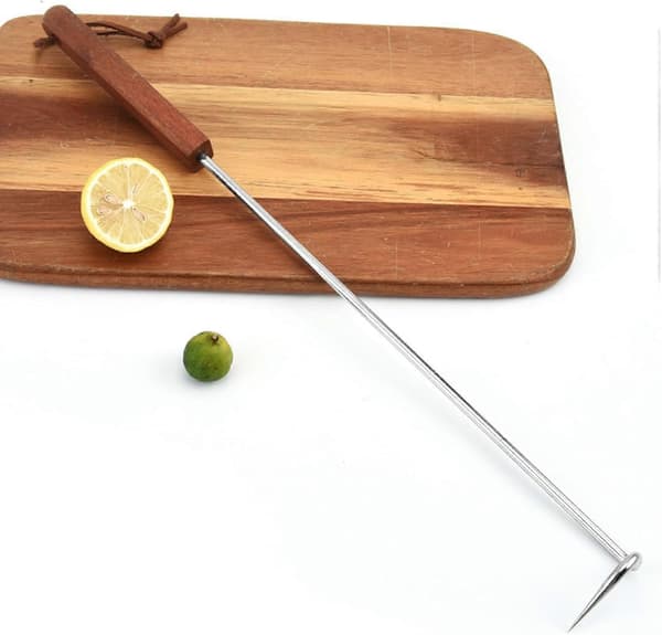 [13R] Pigtail Flipper Hook i rustfritt stål, grilltilbehør, matvendingsverktøy