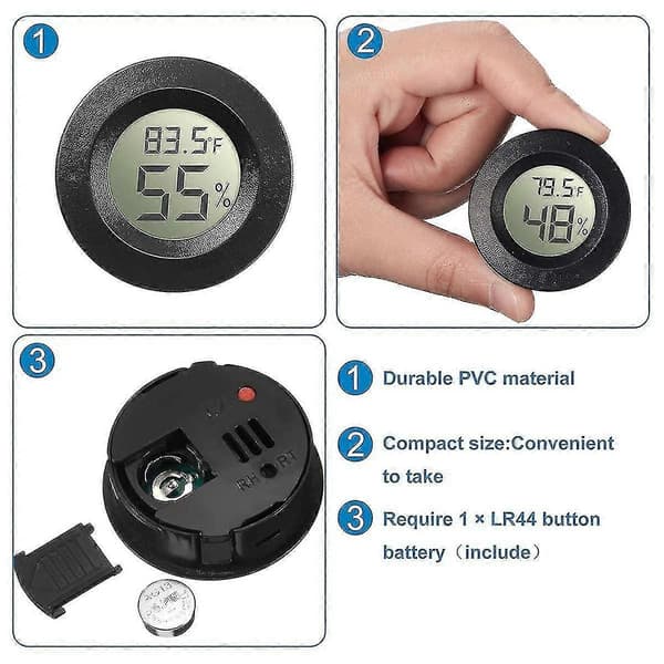 [13]10-pak Mini Hygrometer Termometer Digital LCD-skærm til Drivhus Børneværelse Krybdyr Inkuba_Gode ting