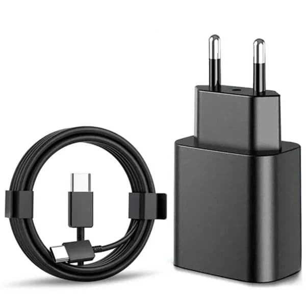 【13】(Særtilbud) Hurtigoplader 45W til Samsung USB-C + 2M USB C-kabel Sort, SHE