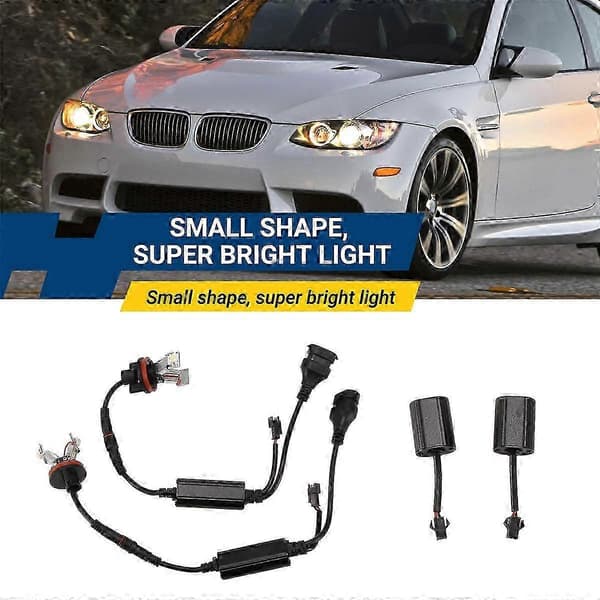 2 kpl auton LED Angel Eye -valo 6000K H8 -polttimo malleihin E82 E87 E90 E91 E92 M3 E93 E60 E61 E63 E70 X5 E71 X6 E89 Z4 Black