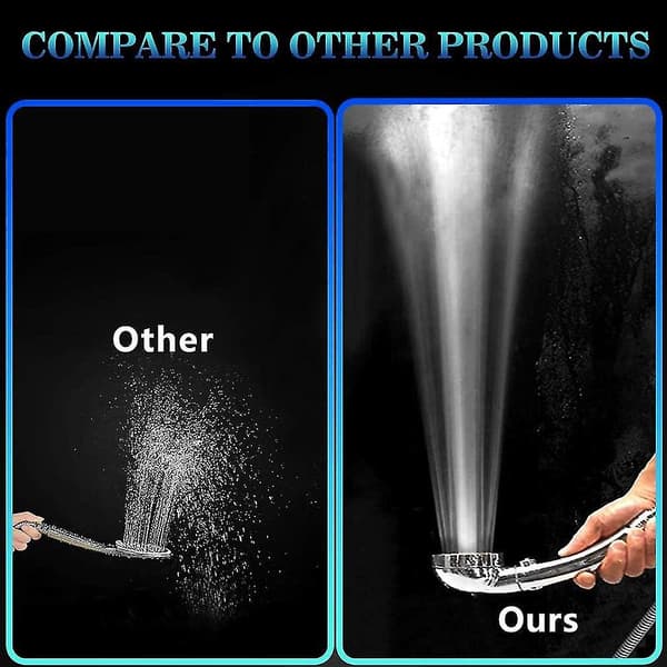Dusjhode, Universell Hånddusj 3 Hånddusjmoduser Vannbesparende Dusj med Avstengning Avtakbart Dusjhode Krom Baderomsdusj, Sølv