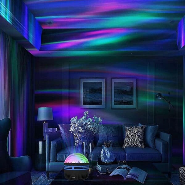 Nordljus Aurora Galaxy Projektorlampe Musikkprojeksjon Nattlys Gave FT db