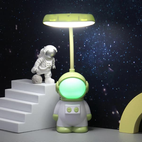 Astronaut LED natlampe skrivebordslampe mini sød LED natlampe Green
