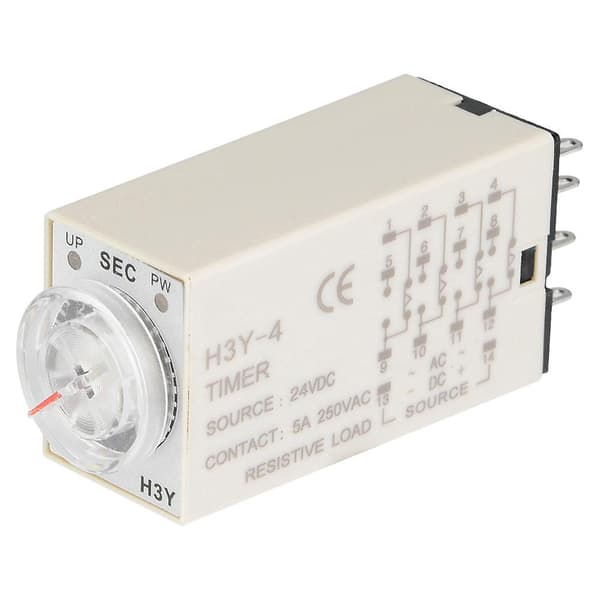 H3Y-4 Tidsfördröjningsrelä, Tidskontrollbrytare, 14 stift, 24VDC (60s)