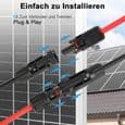Forlængerkabel til solcellepanel, 4 mm² solcellekabel, 5 meter langt, med IP67-stik.