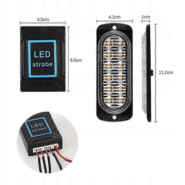 Markeringslampe Strobo LED 12-24V Fjernkontroll