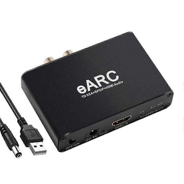 -Kompatibel EARC ARC Audio Extractor 192Khz Konverter EARC til Audio Extractor Adapter til DTS Atoms Black