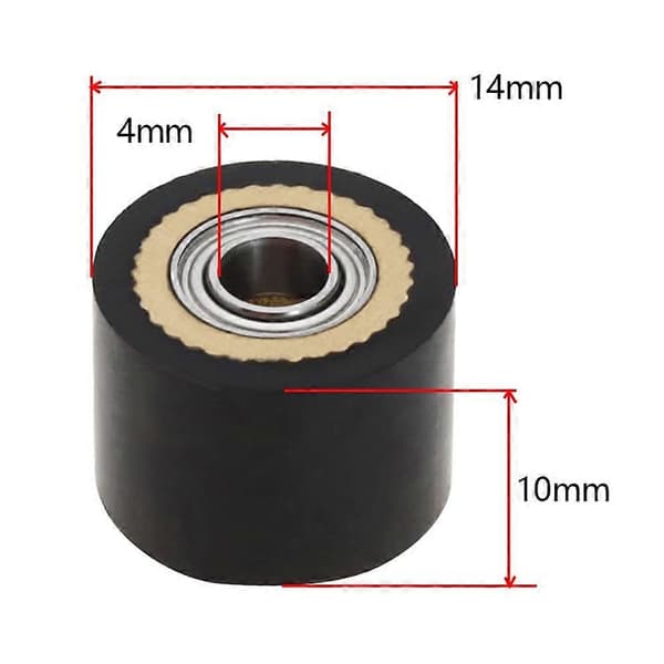 4 stk klemrulle 4x10x14mm plotterkutterrulle papirmatingsrulle for Mimaki CG-serien skjæreplotter CG-61 CG130FX Black