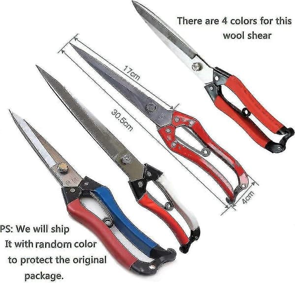 Sheep Shears for Wool Shearing and Pet Grooming, Spring-Loaded Scissor Tool