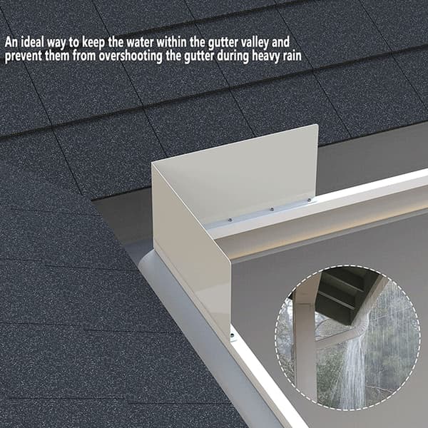 Gutter Splash Guard for Heavy Rain, Roof Diverter with Corrosion-Resistant Aluminum Body, Gutter Diverter for Seamless Integration into
