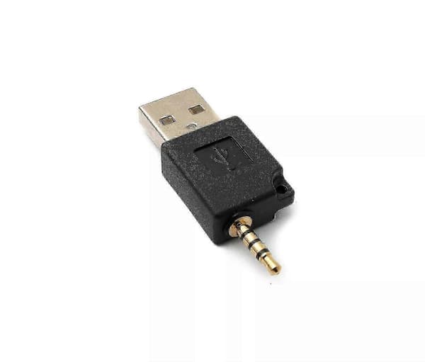 Lyd USB-adapter 2,5 mm jackplugg til 2.0 Type A-plugg AUX-kabel i svart SZRH A-S
