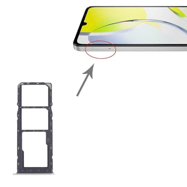 Til ZTE Blade A76 4G Z2474 SIM + Micro SD-kortbakke Silver